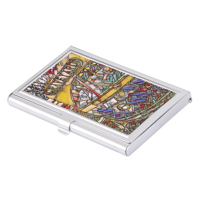 PCC Graveyard Stain Glass Business Card Holder (Front)
