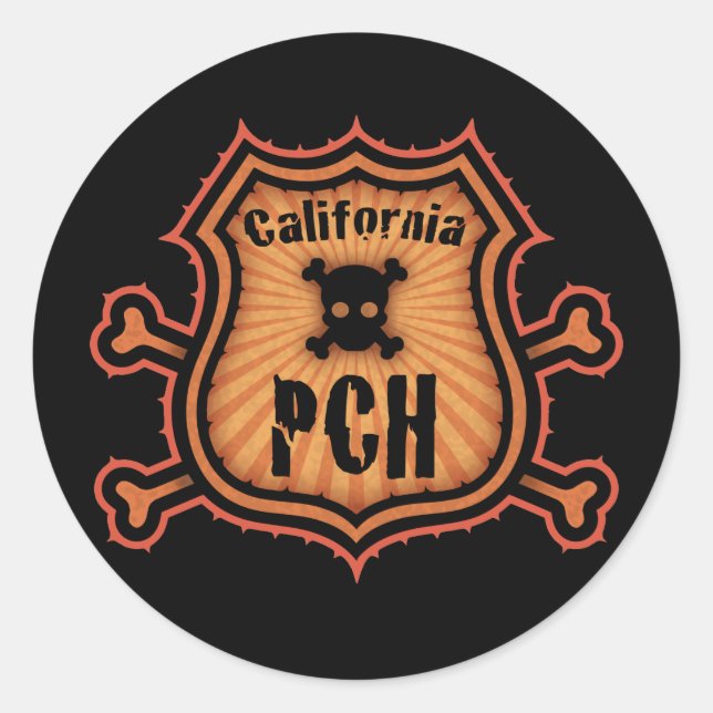 PCH and Crossbones Classic Round Sticker (Front)