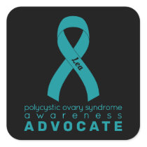 PCOS Advocate Black Square Sticker