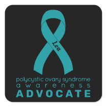 PCOS Advocate Black Square Sticker
