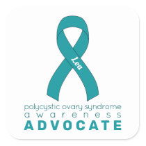 PCOS Advocate White Square Sticker