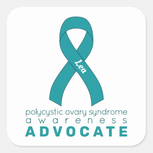 PCOS Advocate White Square Sticker