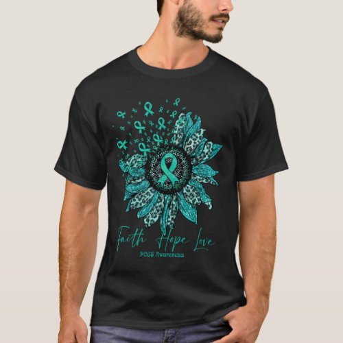 PCOS Awareness Awareness _ Sunflower faith hope lo T_Shirt