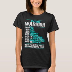 PCOS Awareness I know Ovary Syndrome Teal Ribbon T-Shirt