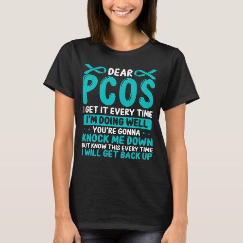 PCOS Awareness Ovary Syndrome PCOS Ribbon T_Shirt