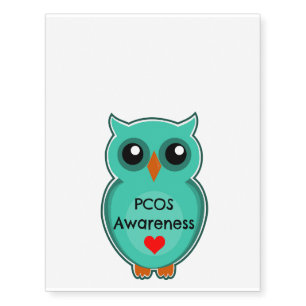 PCOS Awareness Owl Temporary Tattoo