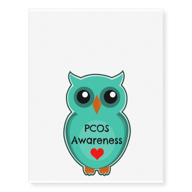 PCOS Awareness Owl Temporary Tattoo (Front)
