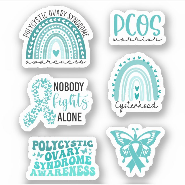 PCOS Awareness Polycystic Ovary Syndrome Awareness Sticker (Front)