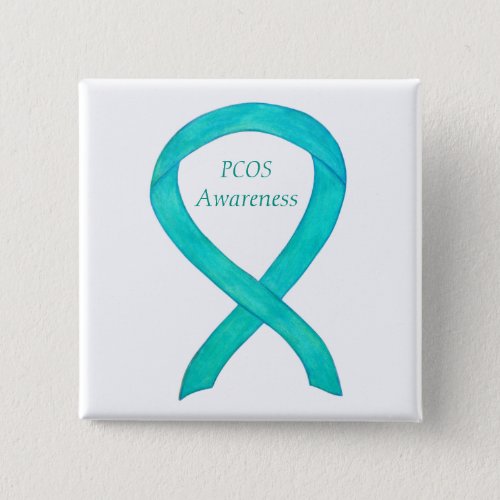 PCOS Awareness Ribbon Custom Art Pin