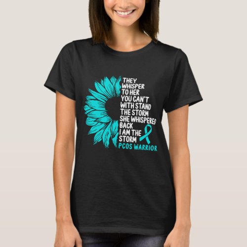 PCOS Awareness Teal Ribbon Ovary the Storm T_Shirt