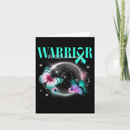 Pcos Awareness Warrior Survivor Teal Butterflies  Card