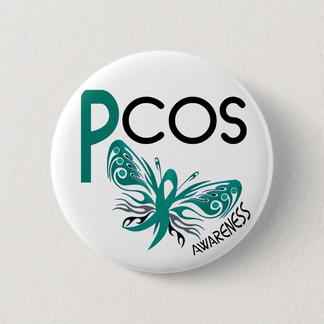 PCOS BUTTERFLY 3.1 PINBACK BUTTON (Front)