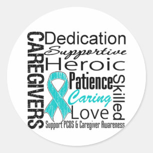 PCOS Caregivers Collage Classic Round Sticker