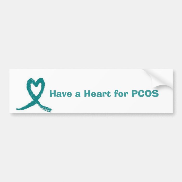 pcos heart ribbon, Have a Heart for PCOS Bumper Stickers