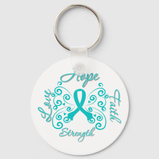 PCOS Hope Motto Butterfly Keychain
