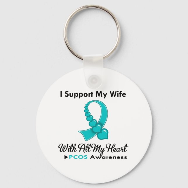 PCOS I Support My Wife Keychain (Front)
