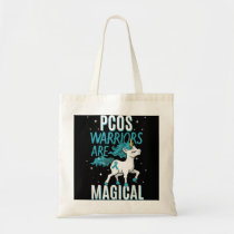 PCOS Warrior Magical Unicorn Teal Polycystic Ovary Tote Bag