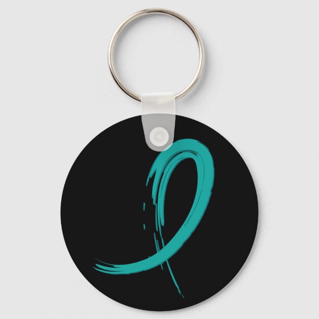 PCOS's Teal Ribbon A4 Keychain (Front)