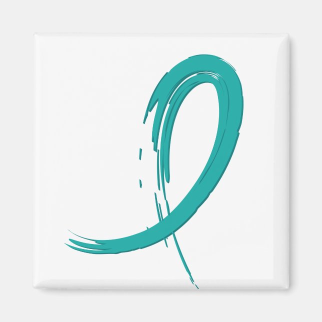 PCOS's Teal Ribbon A4 Magnet (Front)