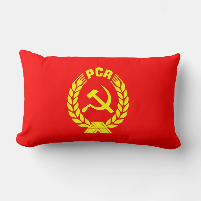 pcr old romanian communist party flag pillow (Front)