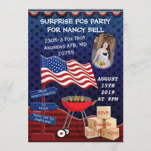 PCS Dog Tags Photo Bar B Que Party Invitation