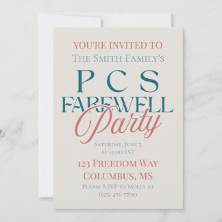 PCS Farewell Party - Modern Military Going Away Invitation