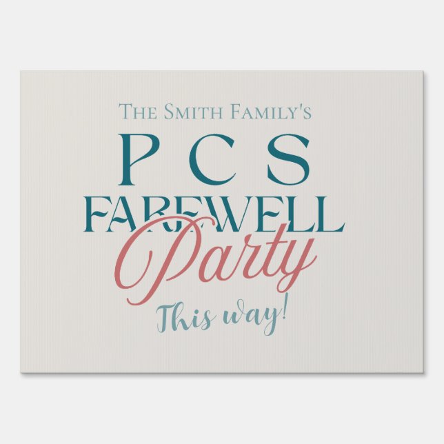 PCS Farewell Party - Modern Military Going Away Sign (Front)