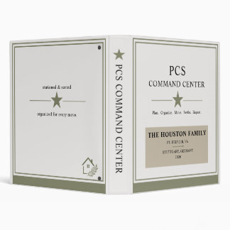 PCS Military Moving Command Center 3 Ring Binder