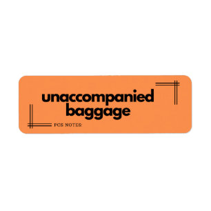 PCS Moving Labels: Unaccompanied Baggage Label