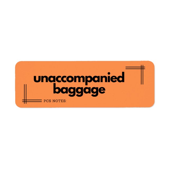 PCS Moving Labels: Unaccompanied Baggage  Label (Front)