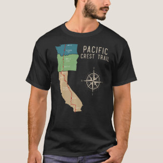Pct Pacific Crest Trail Hiking Map 1 T-Shirt