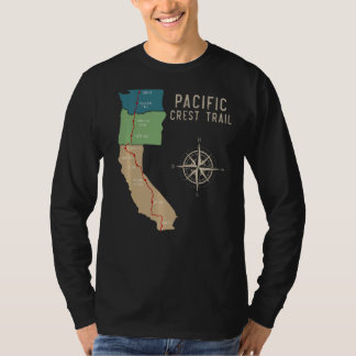 Pct Pacific Crest Trail Hiking Map 1 T-Shirt