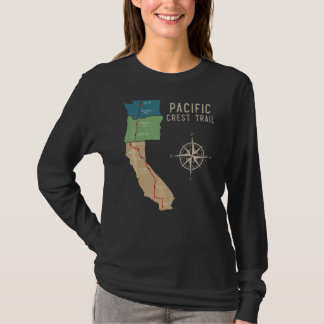 Pct Pacific Crest Trail Hiking Map 1 T-Shirt