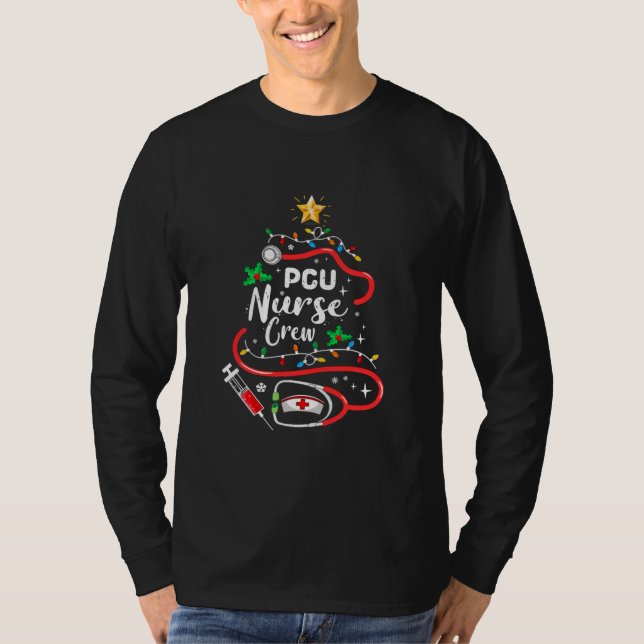 PCU Nurse Crew Christmas Progressive Care Unit T-Shirt (Front)