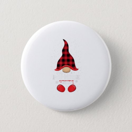 PCU Nurse Gnome Buffalo Plaid Matching Christmas Button