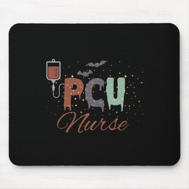 PCU Nurse Halloween Retro Nurse Progressive Care U Mouse Pad (Front)