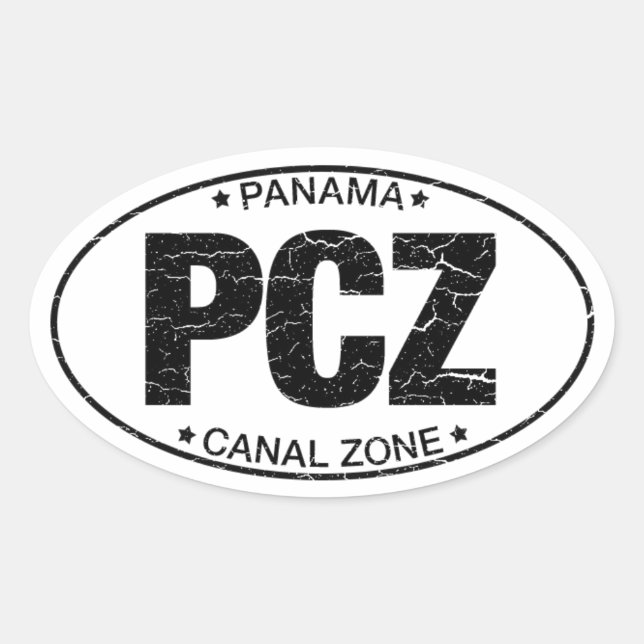 PCZ – Panama Canal Zone Cracked Sticker (Front)