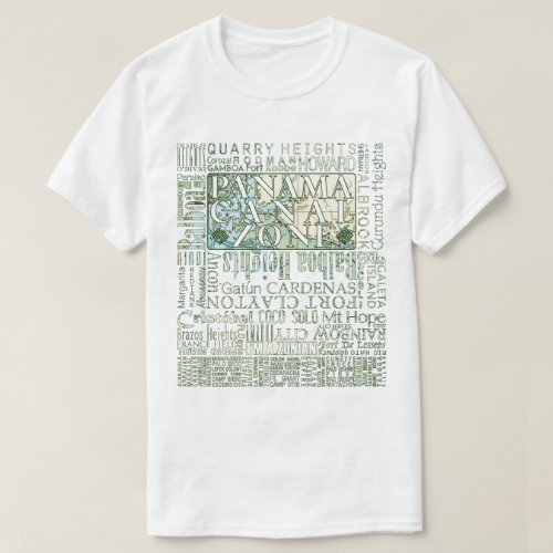 PCZ  Panama Canal Zone Locations with Map T_Shirt