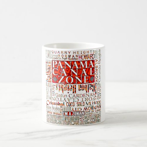 PCZ  Panama Canal Zone Locations wth Mola Design Coffee Mug