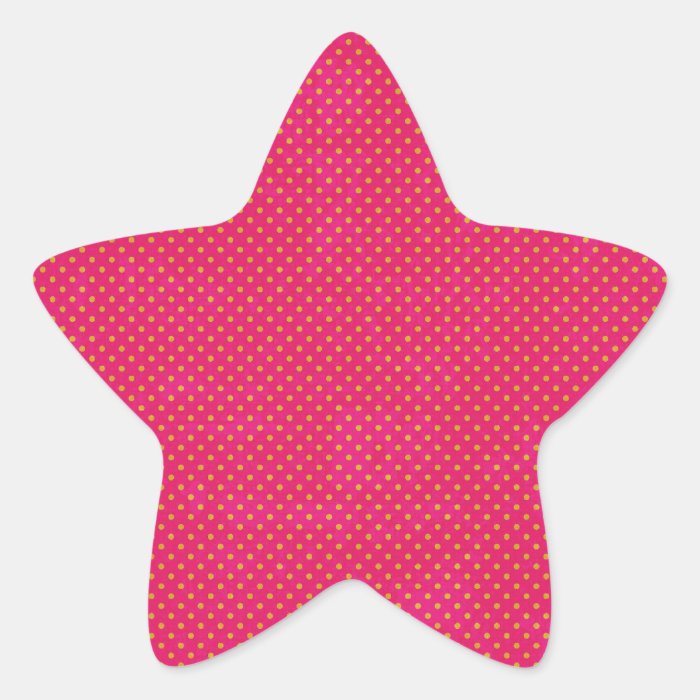 pd19 HOT PINK GRUNGE POLKADOT POLKA DOT PATTERN GI Star Sticker