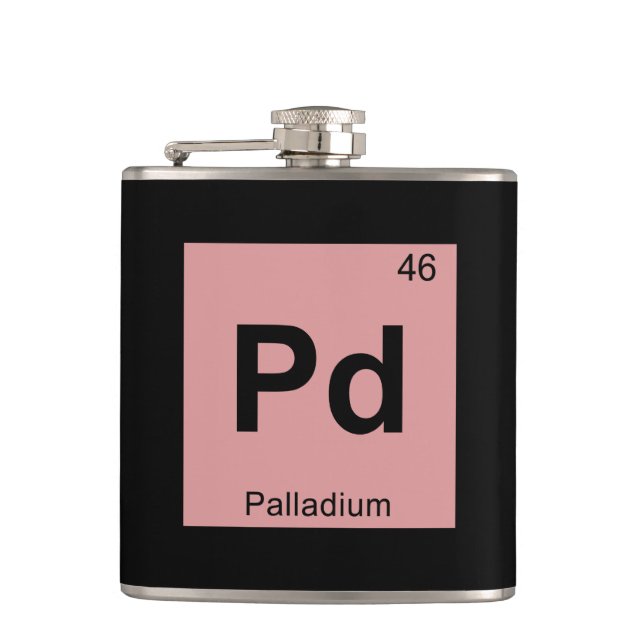 Pd - Palladium Chemistry Periodic Table Symbol Flask (Front)