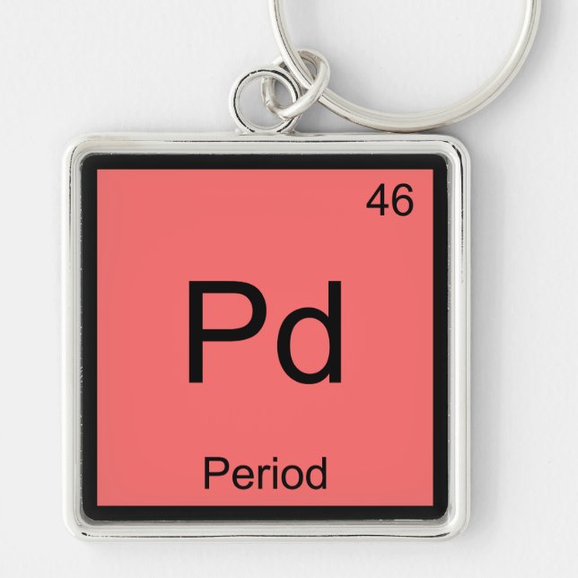 Pd - Period Chemistry Element Symbol Funny T-Shirt Keychain (Front)