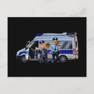 PD Police Law Enforcement Academy Grad Lights CUFF Postcard