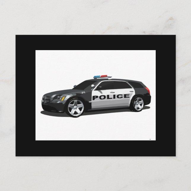 PD Police Law Enforcement Academy Grad Lights CUFF Postcard (Front)