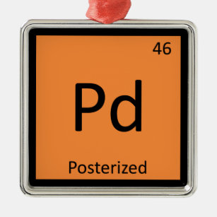 Pd - Posterized Meme Chemistry Periodic Table Metal Ornament