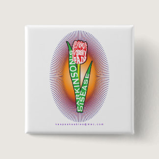PD Wordy Red Tulip with burst Button