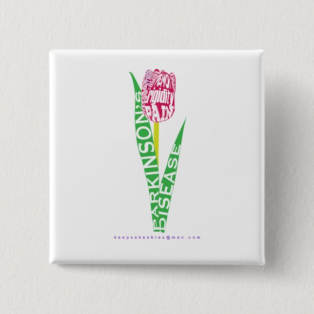 PD Wordy Tulip Button (Front)
