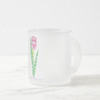 PD Wordy Tulip Frosted Glass Coffee Mug