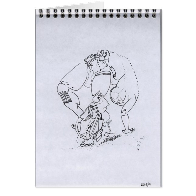 PDD17 Small Weak Drawing Sagging CyberBody Doodles Cards (Front)