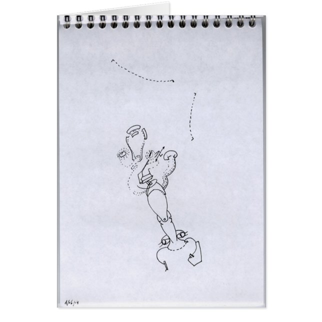 PDD34 Small Weak Drawings Surreal Leg Face Doodles Cards (Front)